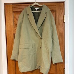 Topshop Tailored Dad Blazer Dress Sage